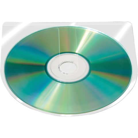 Q-Connect® - CD/DVD-Hüllen selbstklebend - ohne Lasche, transparent, 10 Stück