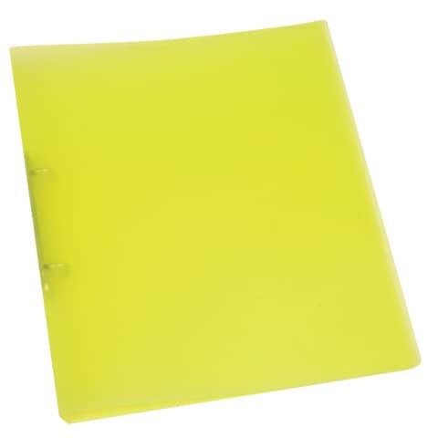 Q-Connect® - Ringbuch transparent - A4, 2-Ring, Ring-Ø 25 mm, gelb-transparent