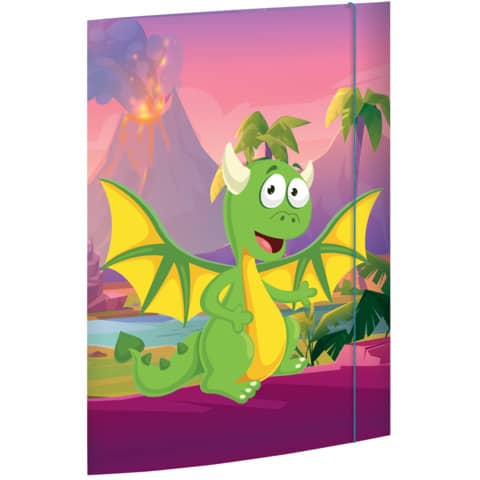 RNK Verlag - Zeichenmappe Little Dragons - A3, 3 Klappen mit Gummizug, Karton