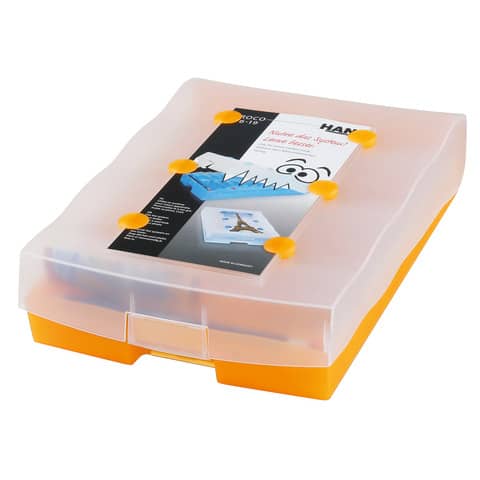 HAN - Lernsystem CROCO 2-6-19 - A8 quer, für ca. 2000 Karten, orange-transluzent