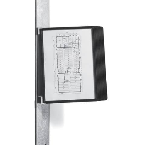 Durable - Sichttafelsystem VARIO® MAGNET WALL 10 - Wandset, 10 Sichttafeln A4, schwarz