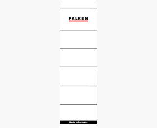 Falken - Ordner-Rückenschild, 54x190mm für 8 cm breite Ordner mit Wechselfenster - Weiß - 10er Pack