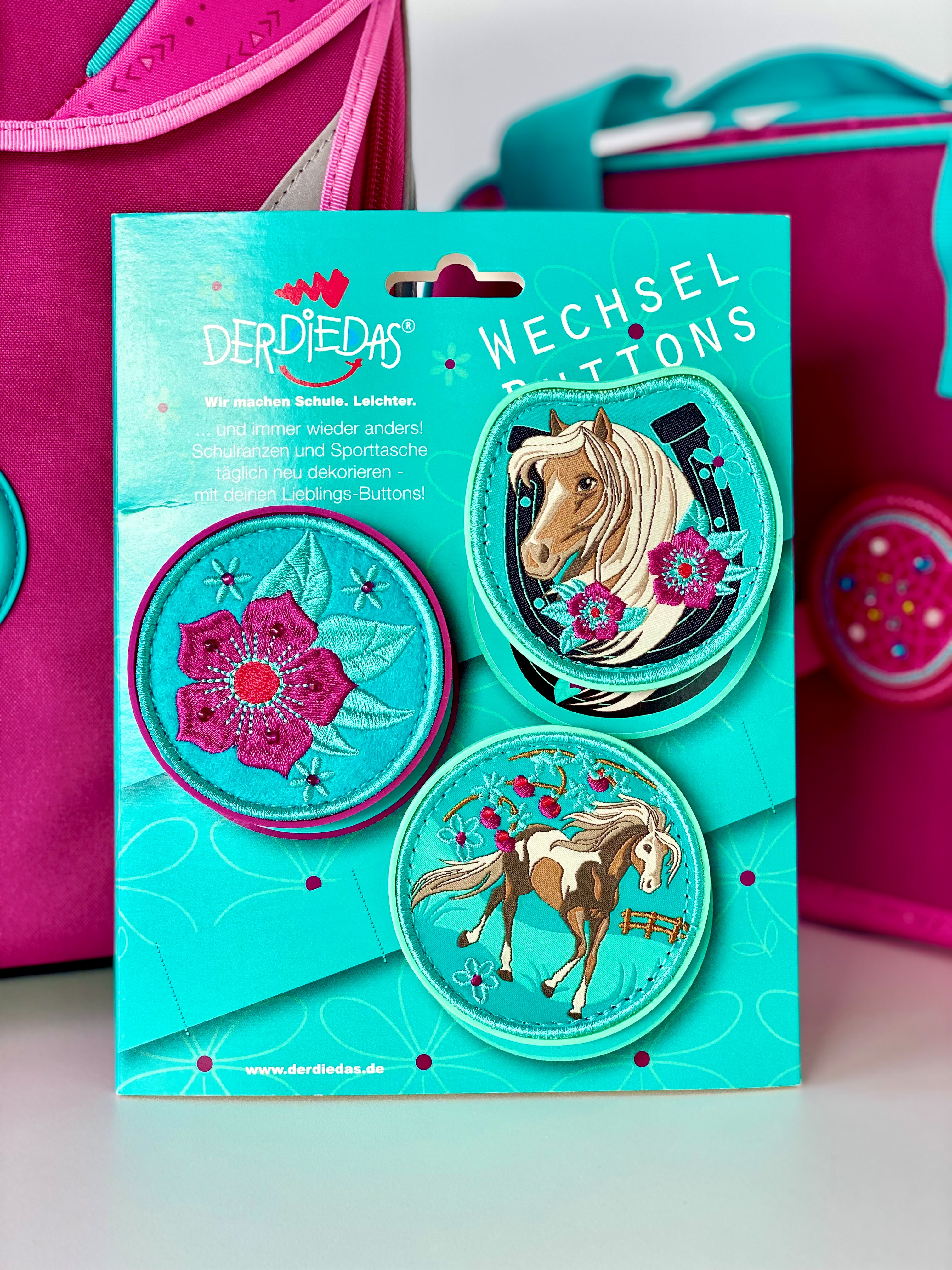 DerDieDas - Wechselbuttons für Ergoflex - Peppermint Pony 3teilig