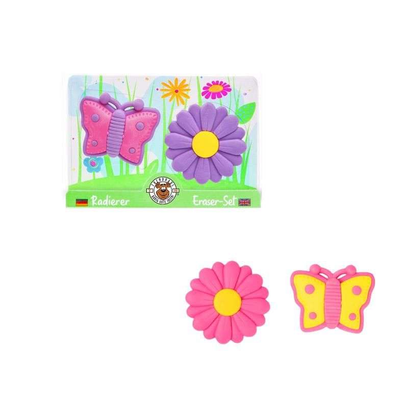 Trendhaus - Radierer Set - Blume & Schmetterling 