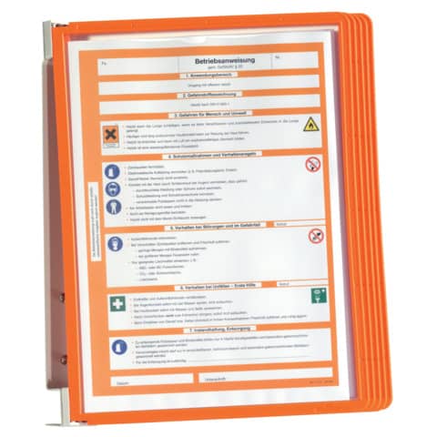 DURABLE - Sichttafelsystem VARIO® WALL 5 - Wandset, 5 Sichttafeln A4, orange