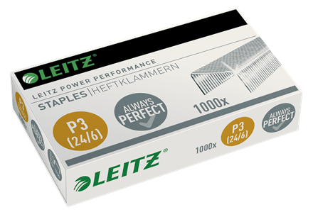Leitz - Power Performance P3 Heftklammern 24/6, Schenkellänge 6 mm