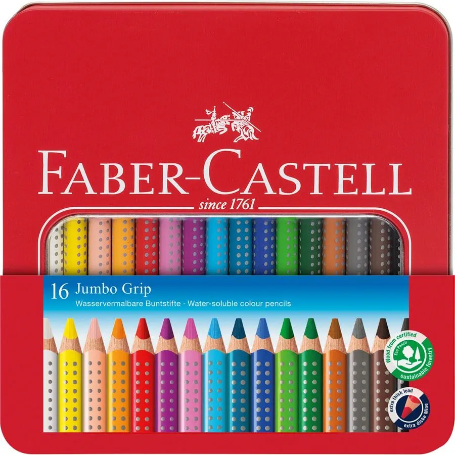 Faber-Castell - Jumbo Grip Buntstift - 16er Metalletui