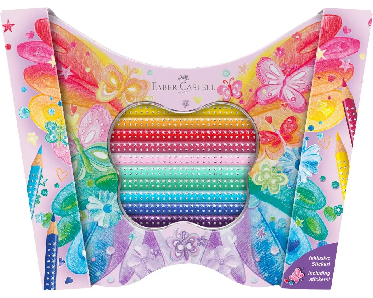 Faber-Castell - Buntstifte Sparkle - Geschenkset Schmetterling