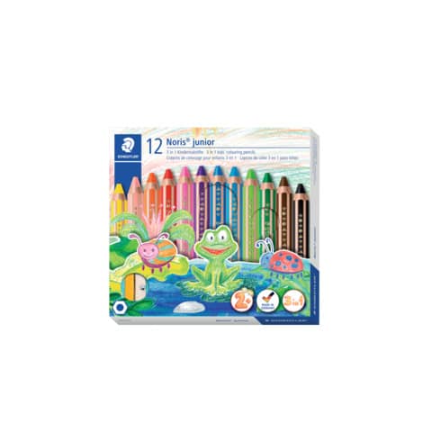 Staedtler® - Farbstifte junior 140 - Kartonetui 12 Stifte und 1 Spitzer