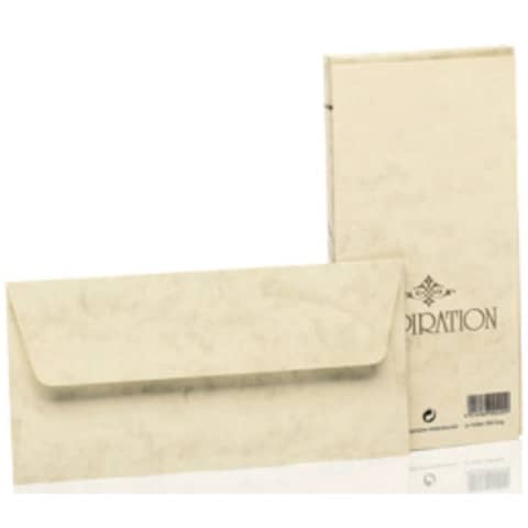 Rössler Papier - Briefhülle Inspiration - DL, 20 Stück, chamois marmora