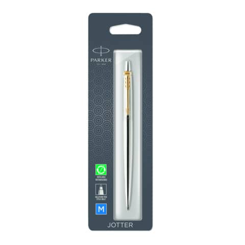 Parker - Kugelschreiber Jotter Edelstahl G.C. - M, Schreibfarbe blau, Blister