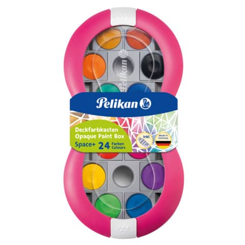 Pelikan® - Farbkasten Space+ magenta, 24 Farben inkl. 7,5 ml Deckweiß 