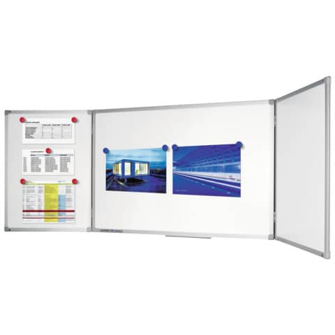 Klapptafel ECONOMY - Whiteboard 150 x 100 cm, 3 Tafeln, weiß
