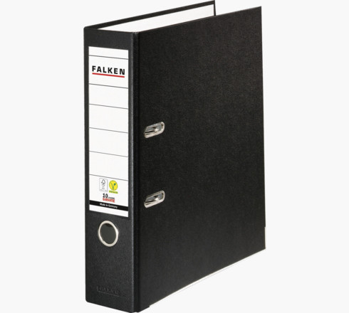 Falken - PP-Color-Ordner A4, Rücken 80mm, mit Einsteckschild - Schwarz