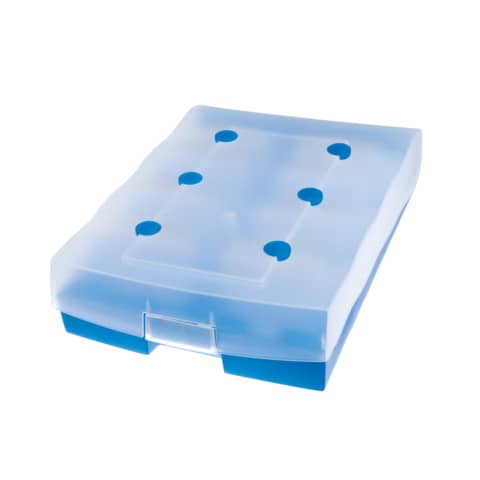 HAN - Archivbox CROCO DUO - A8 quer, für ca. 2500 Karten, blau-transluzent