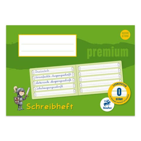 Staufen® - Schreiblernheft PREMIUM LIN 0 - A5 quer, 90 g/qm, 16 Blatt