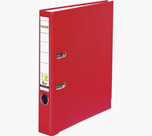Falken - PP-Color-Ordner A4, Rücken 50mm, mit Einsteckschild - Rot