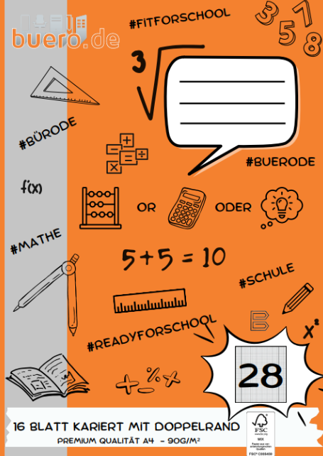 FEIERTAGSANGEBOT - buero.de Schulheft A4 - Lin. 28 - 8 Blatt/16 Doppelseiten*