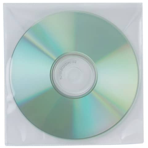 Q-Connect® - CD/DVD-Hüllen - Ungelocht, transparent, Packung mit 50 Stück