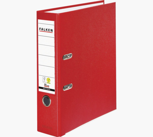 Falken - PP-Color-Ordner A4, Rücken 80mm, mit Einsteckschild - Rot