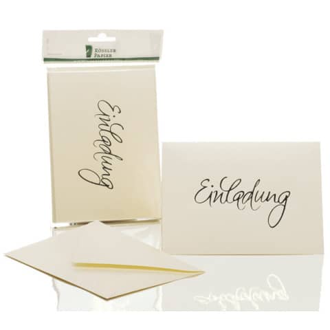Rössler Papier - Briefkarte Einladung - B6 HD, 5 Karten/5 Umschläge, candle