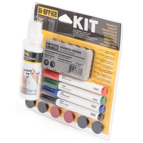 BI-OFFICE - Whiteboard-Starter-Kit - Stifte, Magnete, Löscher, Reinigungsspray