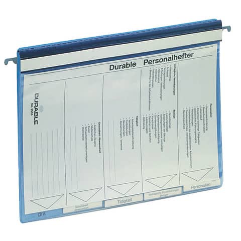 Durable - Personalhefter, Hartfolie, DIN A4, 5fach-Register, blau, SB-Verpackung