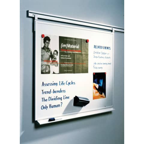 Whiteboard LEGALINE Schienesystem - 120 x 90 cm, weiß