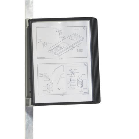 Durable - Sichttafelsystem VARIO® MAGNET WALL 5 - Wandset, 5 Sichttafeln A4, schwarz