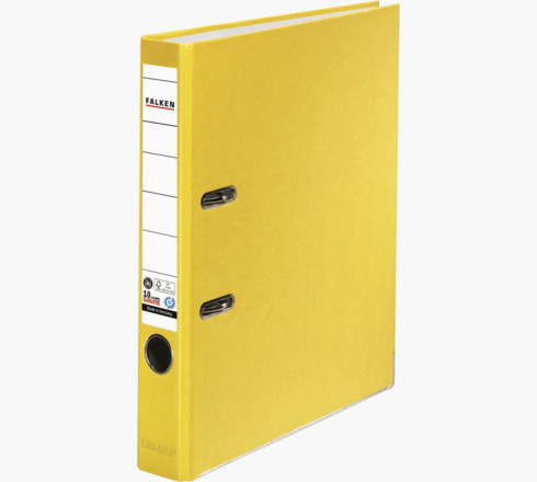 Falken - Recycolor-Farb-Ordner A4, Rücken 50mm, mit geklebtem Rückenschild - Gelb