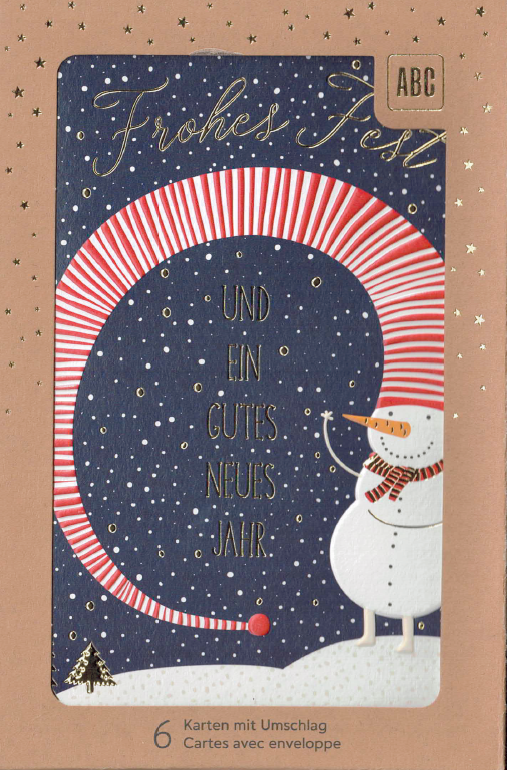 ABC - Weihnachten Glückwunschkarten - 6 Karten DIN B 6
