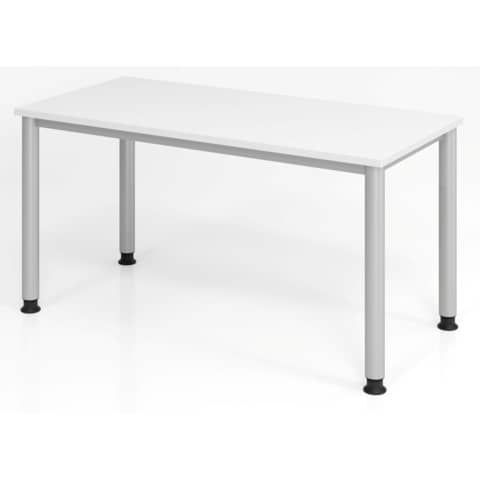 Schreibtisch Mini Office H-Serie weiß/silber