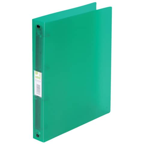 Q-Connect® - Ringbuch transparent - A4, 4-Ring, Ring-Ø 25 mm, grün-transparent