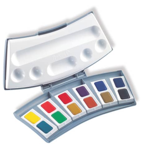 Pelikan® - Aquarell-Malkasten 725D/12, Kunststoffkasten mit 12 Farben