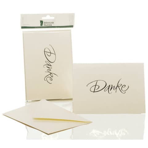 Rössler Papier - Briefkarte Danke - B6 HD, 5 Karten/5 Umschläge, candle
