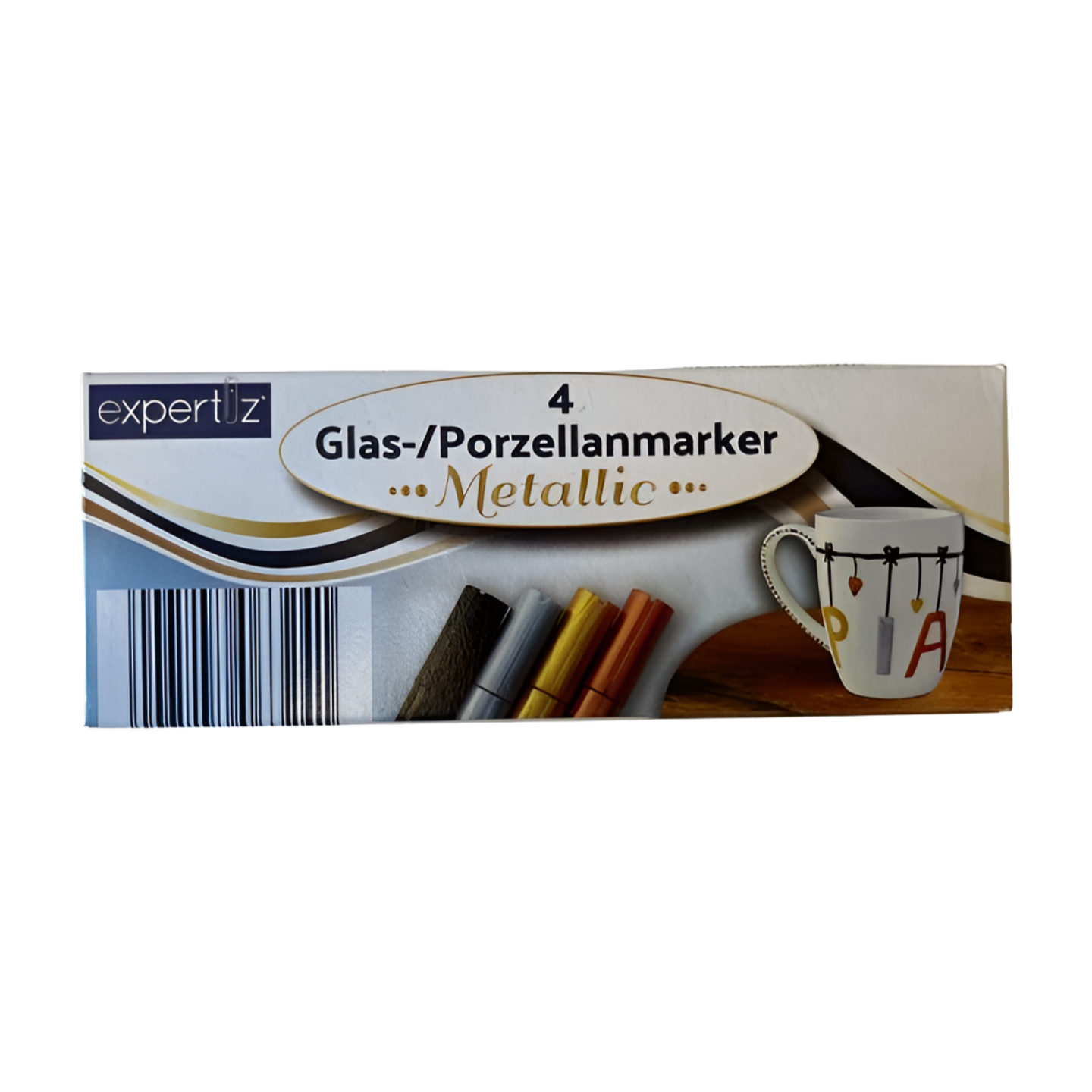 expertiz - Glas-/Porzellanmarker - Metallic - 4 Stück