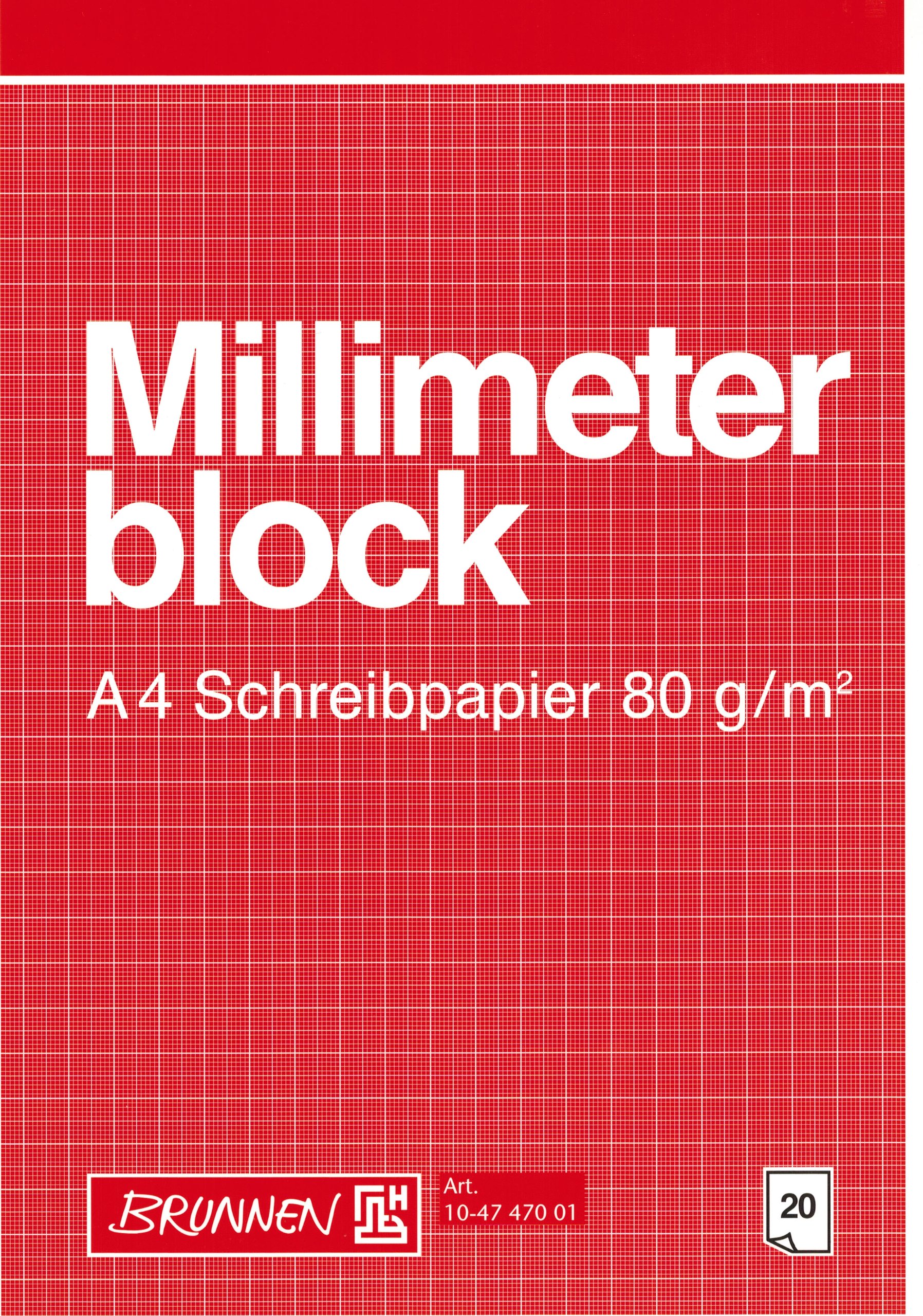 Brunnen -  Millimeterblock  A4 - 20 Blatt