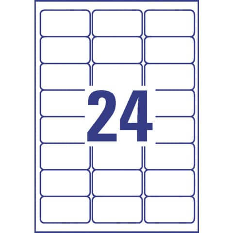 Avery Zweckform® - L7912-10 Ultra-Resistente Folien-Etiketten - A4, 240 Stück, 63,5 x 33,9 mm, 10 Blatt weiß