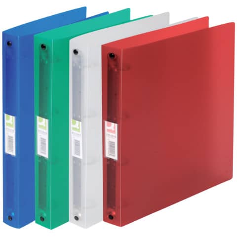 Q-Connect® - Ringbuch transparent - A4, 4-Ring, Ring-Ø 25 mm, transluzent sortiert