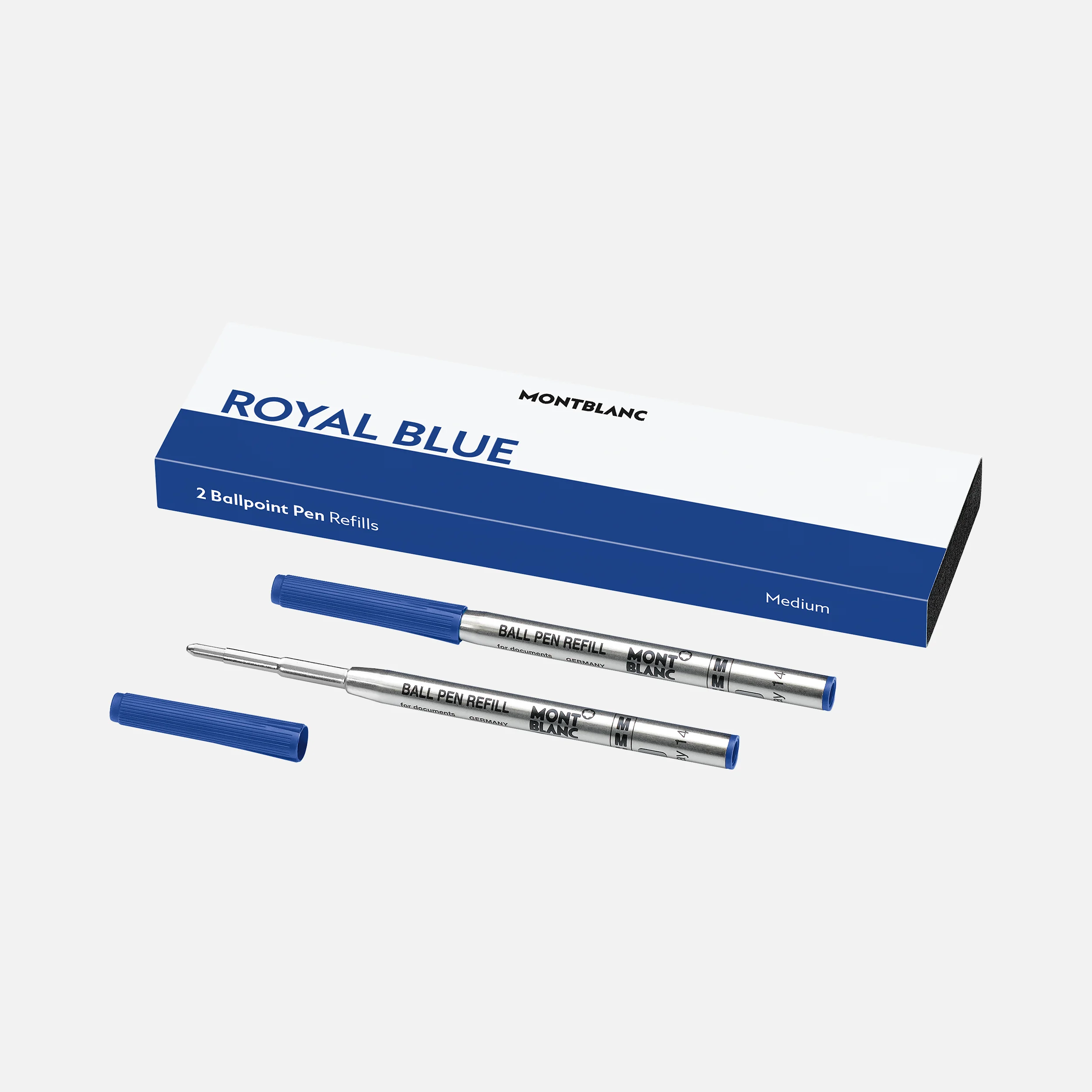 Montblanc - 2 Kugelschreiberminen - Mittelbreit - Royal Blue