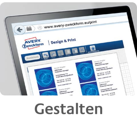 Avery Zweckform® - C32014-25 Classic Visitenkarten, 85 x 54 mm, Inkjet-Spezialbeschichtung einseitig - matt, 25 Blatt/250 Stück