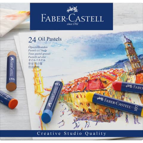 Faber-Castell - Creative Studio Ölpastellkreide, 24 Farben sortiert im Kartonetui