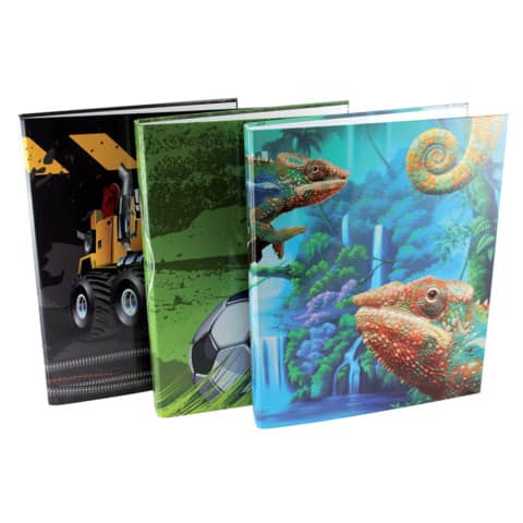 DONAU - Ringmappe Kids Boys - A4, 2-D-Ring Ø25 mm, sortiert