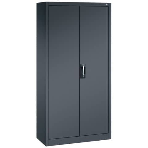Universal-Stahl-Flügeltürenschrank mit 4 Fachböden anthrazit