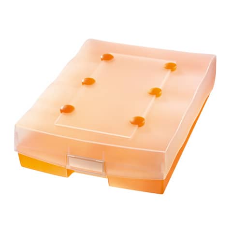 HAN - Archivbox CROCO DUO - A8 quer, für ca. 2500 Karten, orange-transluzent