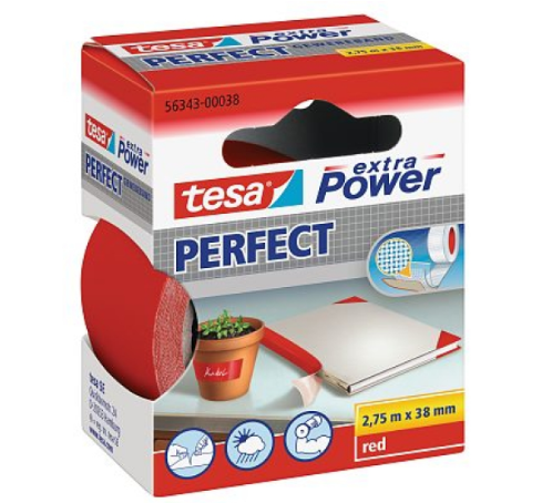 Tesa - Gewebeband - 2,75m x 38mm - rot