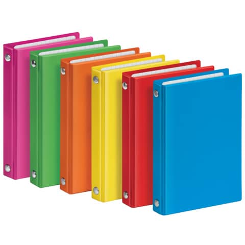 Veloflex® - Taschenringbuch VELOCOLOR® - A7, 4-Ring-Mechanik, 90 x 140 mm, sortiert