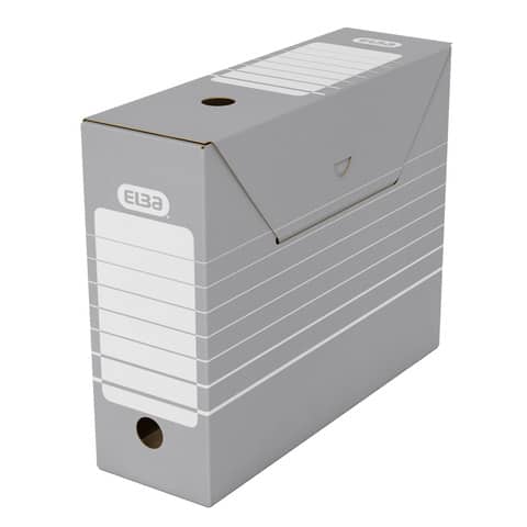 ELBA - Archivbox tric - A4 und Registratur, ohne Reiter, grau/weiß
