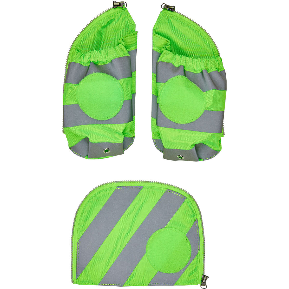 ergobag - Zip Set mit Seitentaschen und Reflektoren - Grün