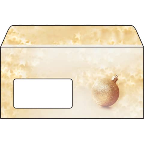 SIGEL - Weihnachts-Umschlag "Brightness" - DIN lang (110x220 mm), 50 Umschläge